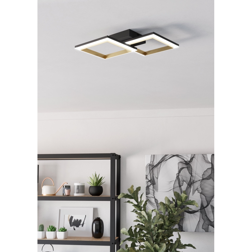 Eglo - LED Stmievateľné stropné svietidlo LED/18,4W/230V 4000K čierna/zlatá
