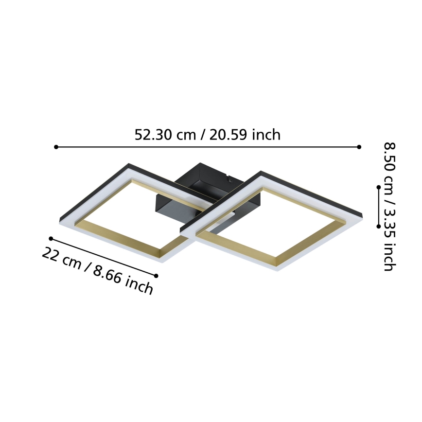 Eglo - LED Stmievateľné stropné svietidlo LED/18,4W/230V 4000K čierna/zlatá