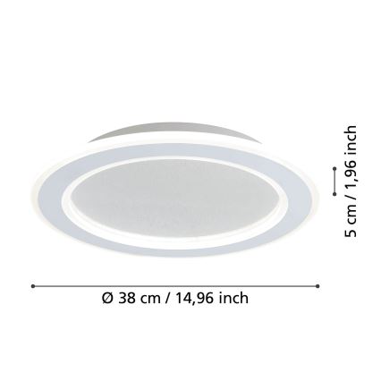 Eglo - LED Stmievateľné stropné svietidlo LED/20W/230V 2700-6500K biela + diaľkové ovládanie