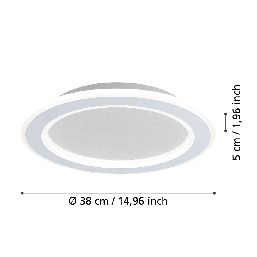Eglo - LED Stmievateľné stropné svietidlo LED/20W/230V 2700-6500K biela + diaľkové ovládanie