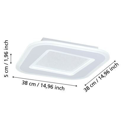 Eglo - LED Stmievateľné stropné svietidlo LED/20W/230V 2700-6500K biela + diaľkové ovládanie