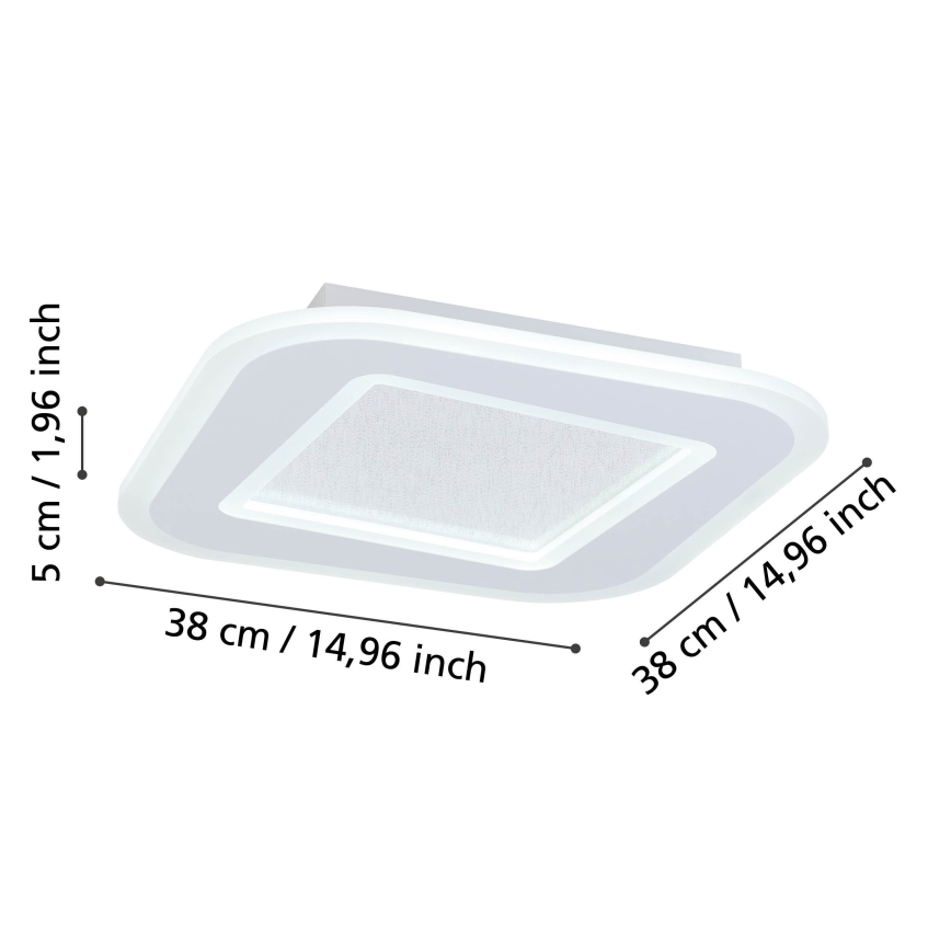 Eglo - LED Stmievateľné stropné svietidlo LED/20W/230V 2700-6500K biela + diaľkové ovládanie