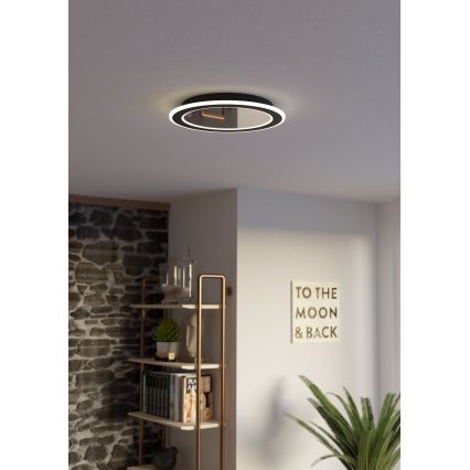 Eglo - LED Stmievateľné stropné svietidlo LED/20W/230V 2700-6500K čierna + diaľkové ovládanie