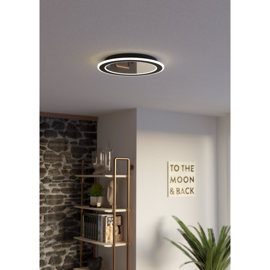 Eglo - LED Stmievateľné stropné svietidlo LED/20W/230V 2700-6500K čierna + diaľkové ovládanie