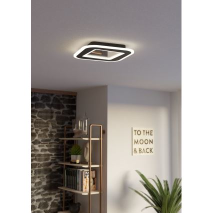 Eglo - LED Stmievateľné stropné svietidlo LED/20W/230V 2700-6500K čierna + diaľkové ovládanie