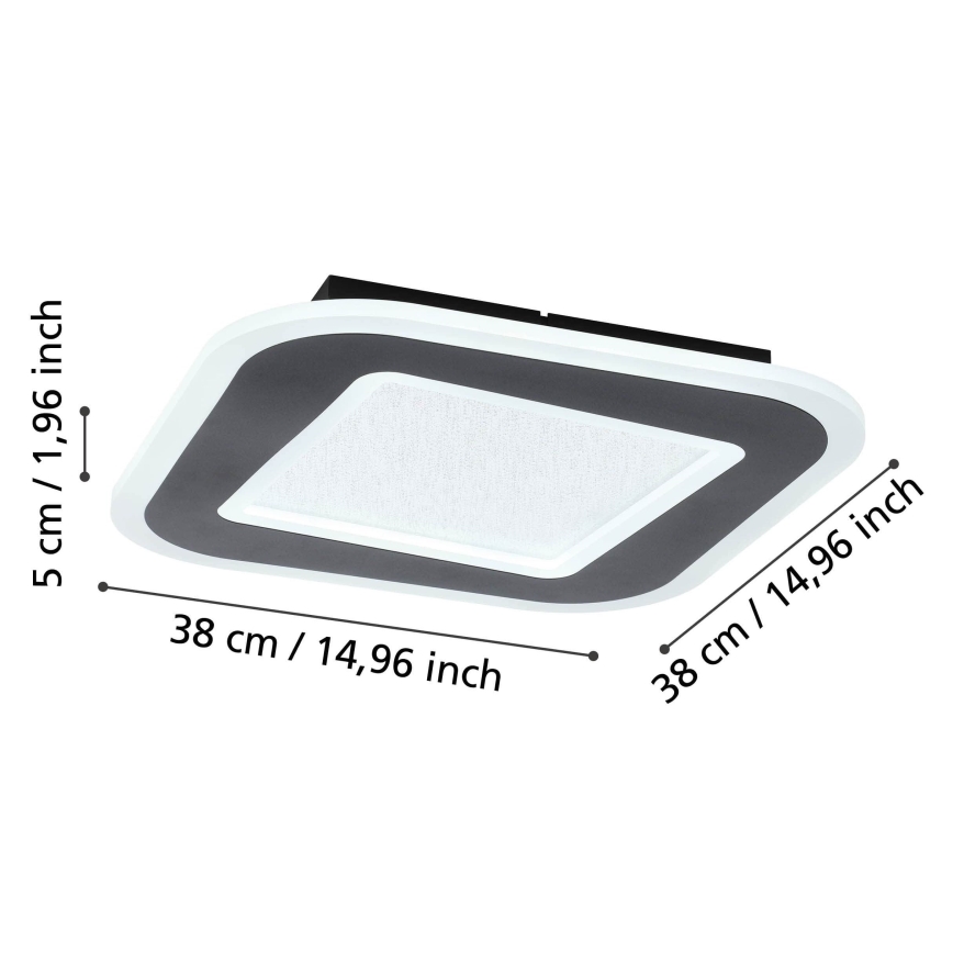 Eglo - LED Stmievateľné stropné svietidlo LED/20W/230V 2700-6500K čierna + diaľkové ovládanie