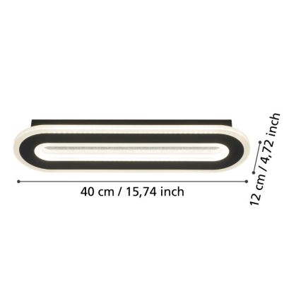 Eglo - LED Nástenné svietidlo LED/12W/230V 4000K čierna