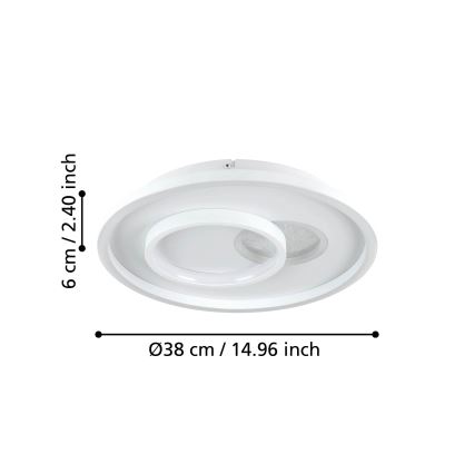 Eglo - LED Stropné svietidlo 1xLED/14W/230V + 1xLED/8,5W pr. 38 cm biela