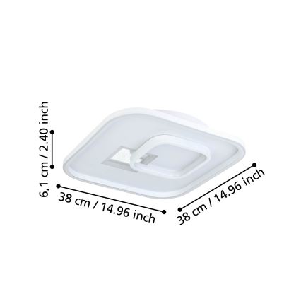 Eglo - LED Stropné svietidlo 1xLED/16,2W/230V + 1xLED/9,2W 38x38 cm biela