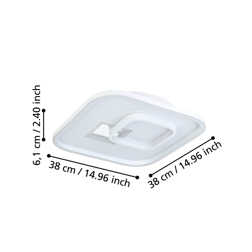 Eglo - LED Stropné svietidlo 1xLED/16,2W/230V + 1xLED/9,2W 38x38 cm biela