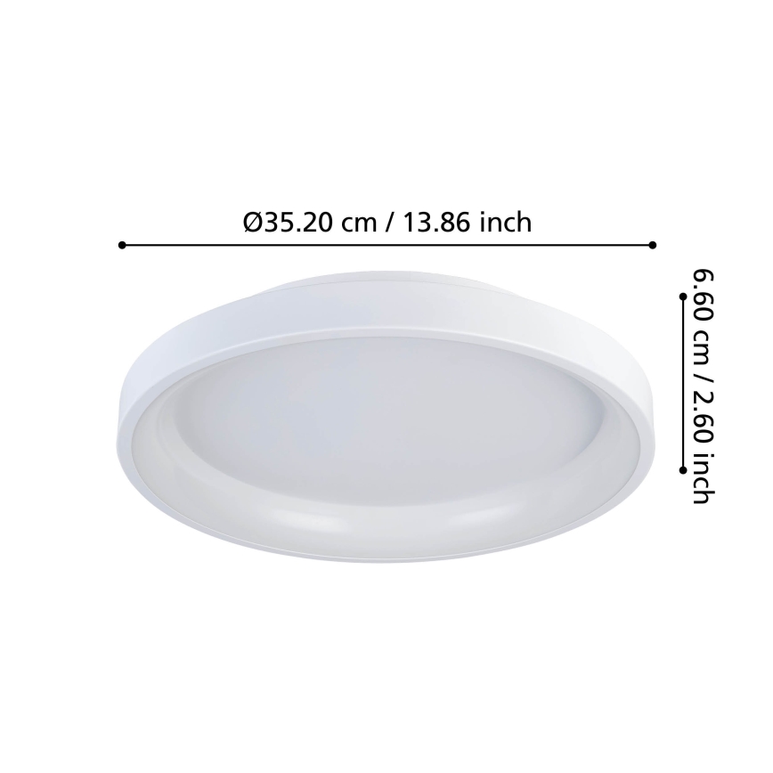 Eglo - LED Stmievateľné stropné svietidlo LED/12W/230V 2700-6500K biela + diaľkové ovládanie
