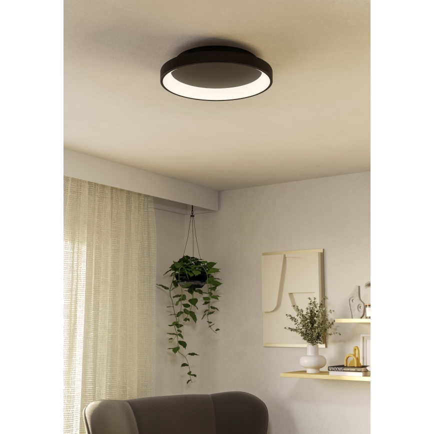 Eglo - LED Stmievateľné stropné svietidlo LED/12W/230V 2700-6500K čierna + diaľkové ovládanie