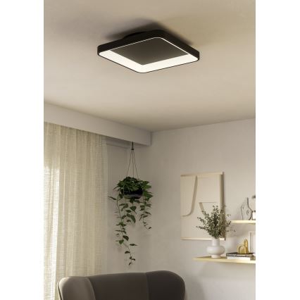Eglo - LED Stmievateľné stropné svietidlo LED/12W/230V 2700-6500K čierna + diaľkové ovládanie