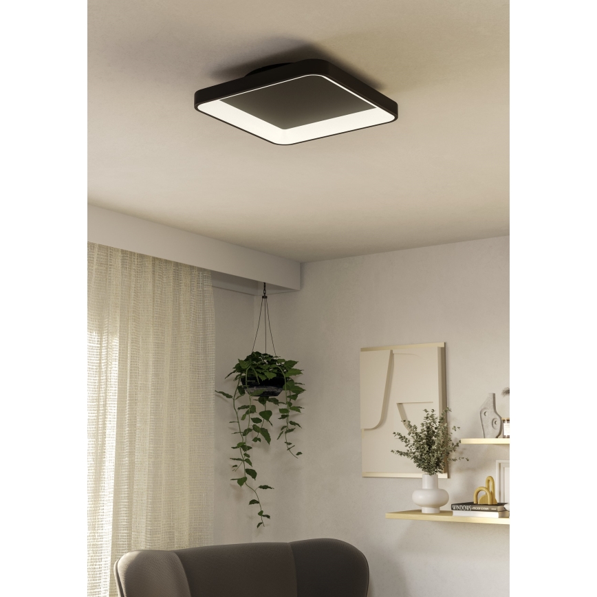 Eglo - LED Stmievateľné stropné svietidlo LED/12W/230V 2700-6500K čierna + diaľkové ovládanie