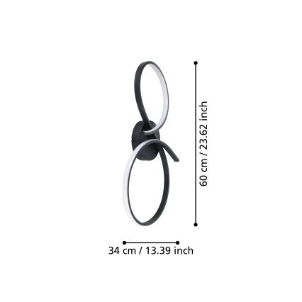 Eglo - LED Stropné svietidlo LED/21W/230V 3000K čierna