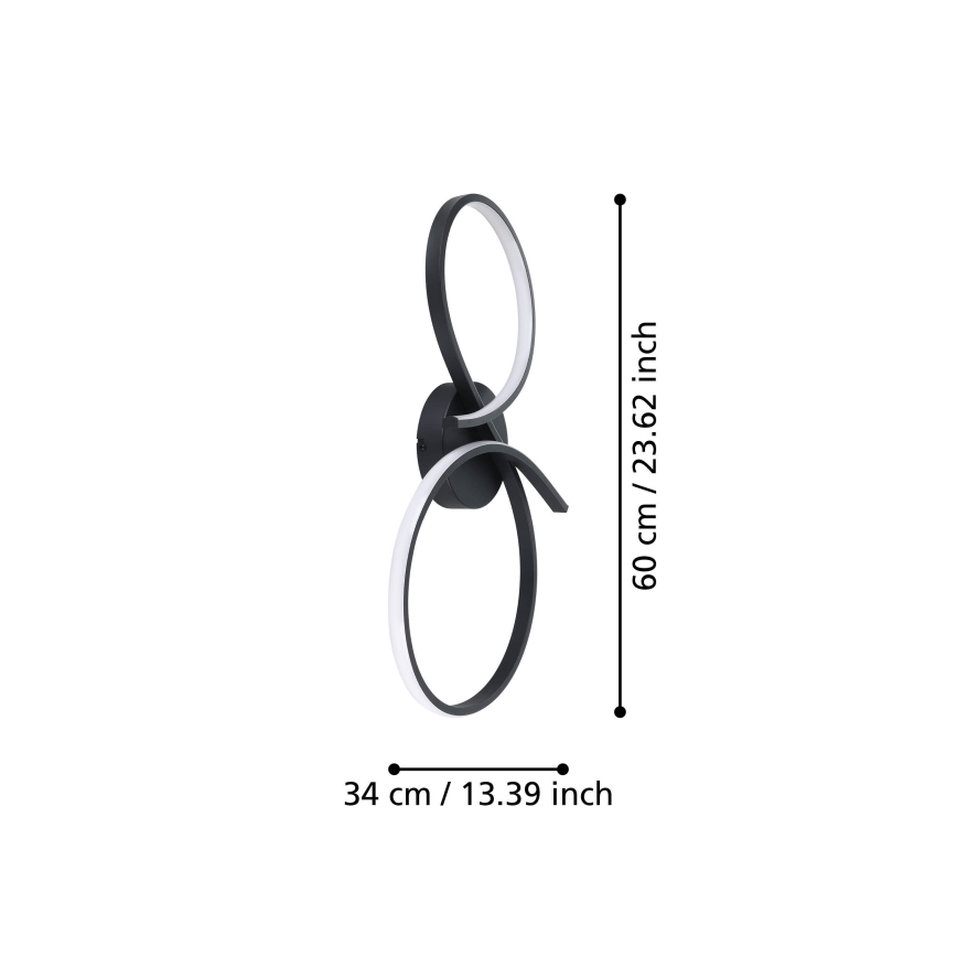 Eglo - LED Stropné svietidlo LED/21W/230V 3000K čierna