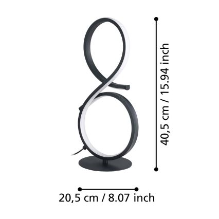 Eglo - LED Stolná lampa LED/11,4W/230V 3000K čierna