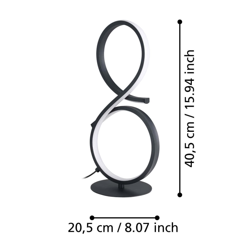 Eglo - LED Stolná lampa LED/11,4W/230V 3000K čierna