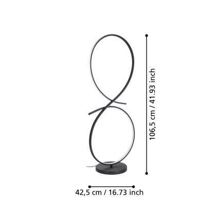 Eglo - LED Stojacia lampa LED/20W/230V 3000K čierna
