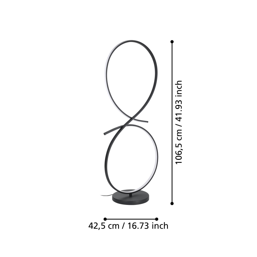 Eglo - LED Stojacia lampa LED/20W/230V 3000K čierna
