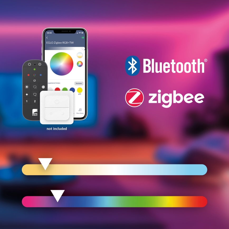 Eglo - LED RGBW Stmievateľné kúpeľňové osvetlenie zrkadla LED/12W/230V 2700-6500K IP44 čierna