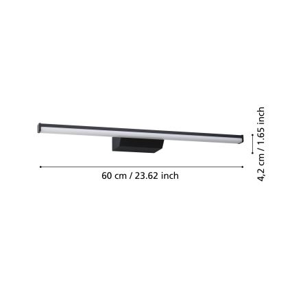 Eglo - LED RGBW Stmievateľné kúpeľňové osvetlenie zrkadla LED/12W/230V 2700-6500K IP44 čierna