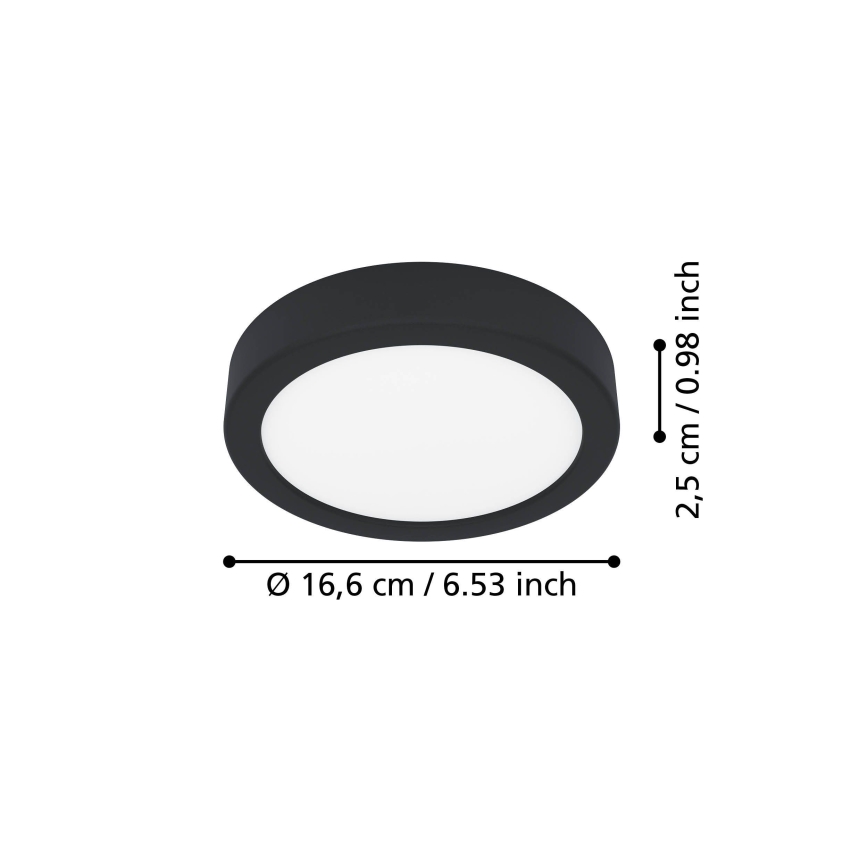 Eglo - LED Stropné svietidlo LED/7,5W/230V 2700/4000/6500K pr. 16,6 cm čierne