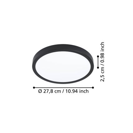 Eglo - LED stropné svietidlo LED/14,2W/230V 2700/4000/6500K, priemer 27,8 cm, čierne