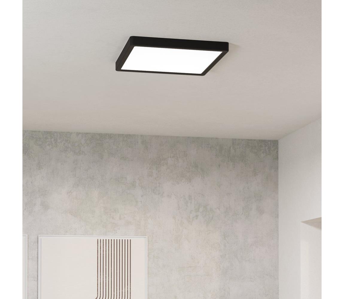 Eglo 901304-LED Stropné svietidlo FUEVA LED/13W/230V 2700/4000/6500K 29x29cm čierne 901304
