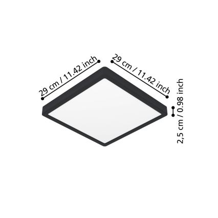 Eglo - LED stropné svietidlo LED/13W/230V 2700/4000/6500K 29x29cm čierne