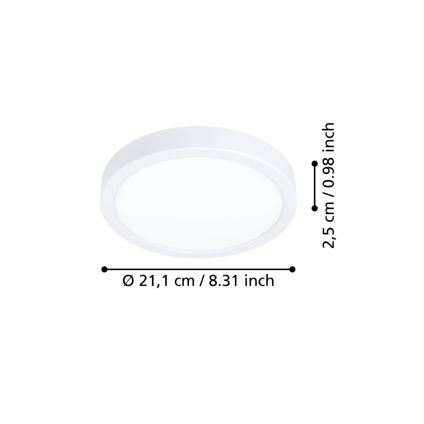 Eglo - LED stropné svietidlo LED/11,5W/230V 2700/4000/6500K pr. 21,1 cm biele