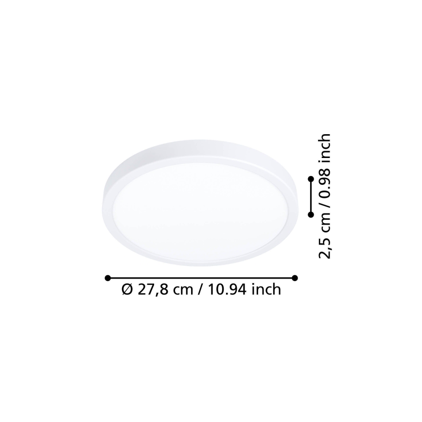 Eglo - LED stropné svietidlo LED/14,2W/230V 2700/4000/6500K priem. 27,8 cm biela