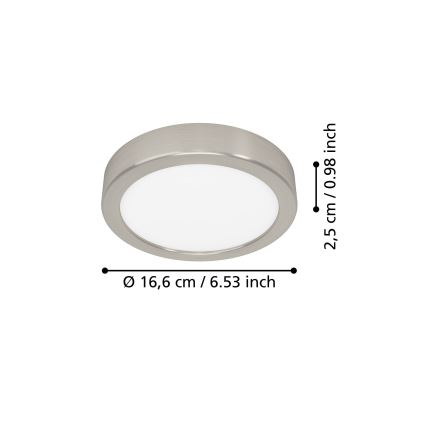 Eglo - LED stropné svietidlo LED/7,5W/230V 2700/4000/6500K pr. 16,6 cm matný chróm