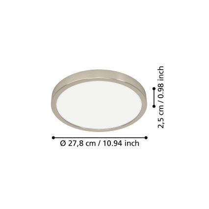 Eglo - LED stropné svietidlo LED/14,2W/230V 2700/4000/6500K priemer 27,8 cm matný chróm