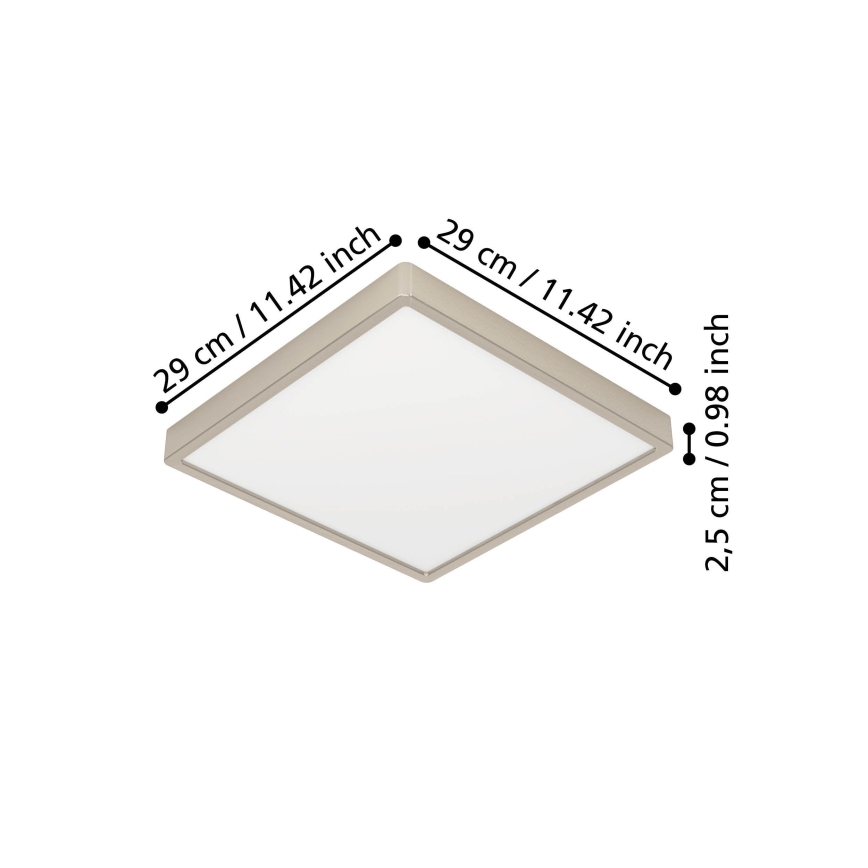 Eglo - LED stropné svietidlo LED/13W/230V 2700/4000/6500K 29x29 cm matný chróm