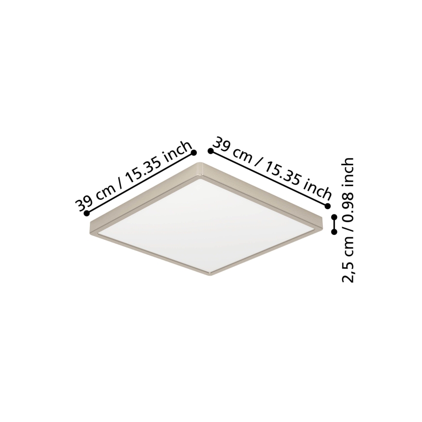 Eglo - LED stropné svietidlo LED/17,5W/230V 2700/4000/6500K 39x39 cm matný chróm