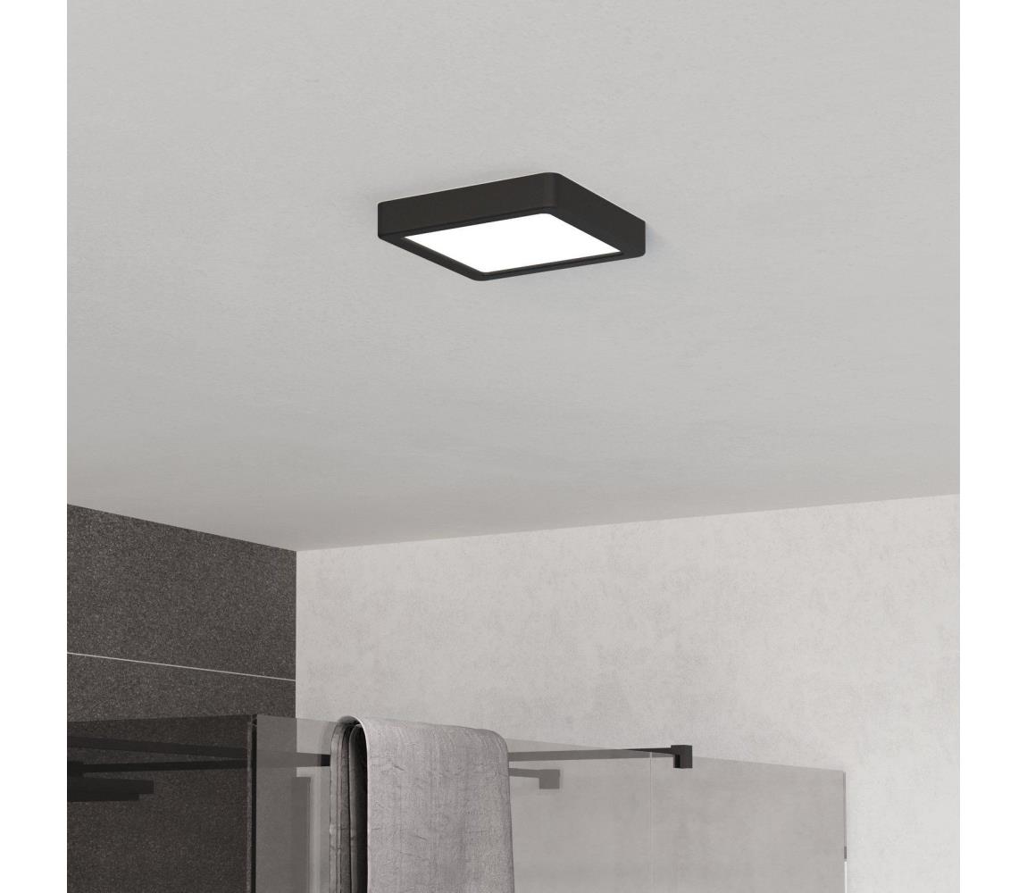 Eglo 901328 - LED kúpeľňové stropné svietidlo FUEVA LED/7W/230V 15x15 cm IP44 čierna 901328