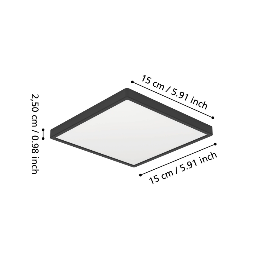 Eglo - LED Kúpeľňové stropné svietidlo LED/7W/230V 2700/4000/6500K 15x15 cm IP44 čierne