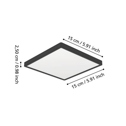 Eglo - LED kúpeľňové stropné svietidlo LED/7W/230V 15x15 cm IP44 čierne