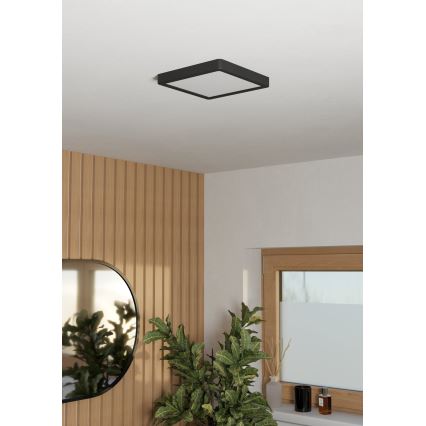 Eglo - LED kúpeľňové stropné svietidlo LED/10,5W/230V 2700/4000/6500K 22x22 cm IP44 čierne