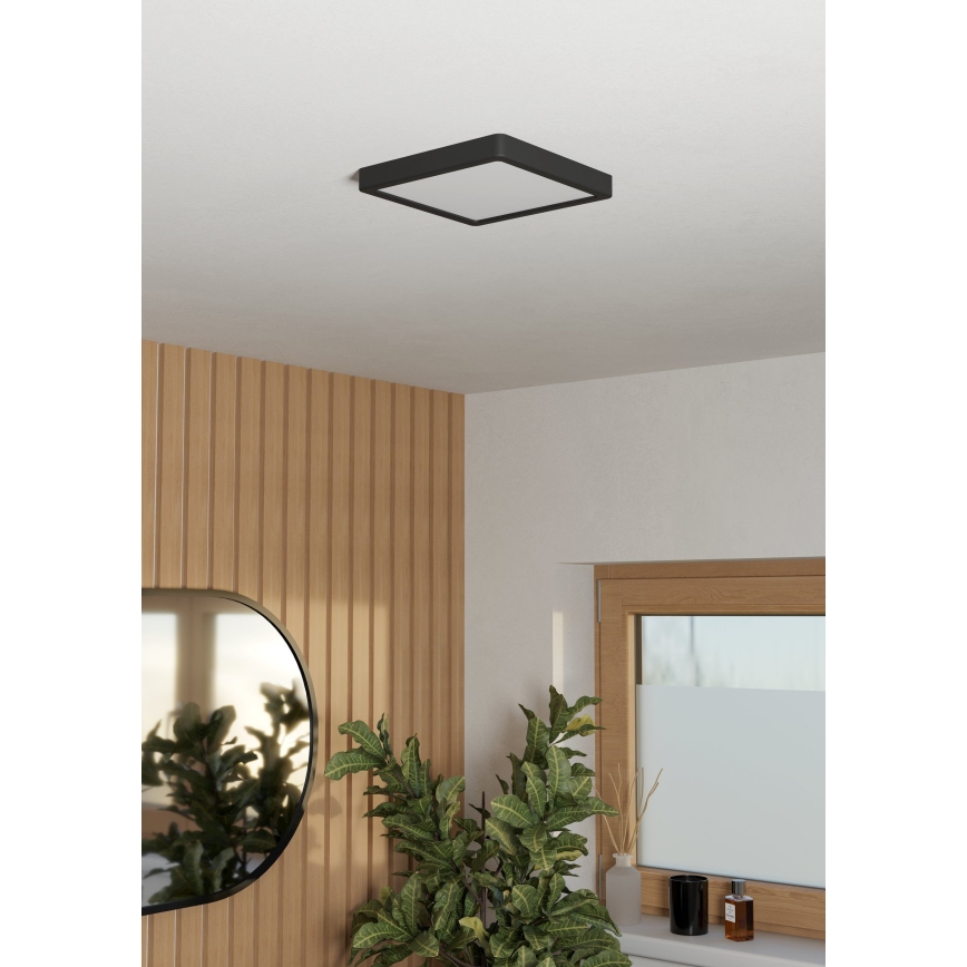 Eglo - LED kúpeľňové stropné svietidlo LED/10,5W/230V 2700/4000/6500K 22x22 cm IP44 čierne