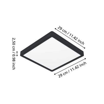 Eglo - LED kúpeľňové stropné svietidlo LED/13W/230V 29x29 cm IP44 čierna