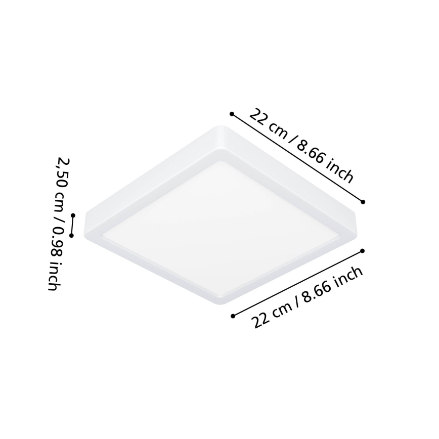 Eglo - LED kúpeľňové stropné svietidlo LED/10,5W/230V 2700/4000/6500K 22x22 cm IP44 biele
