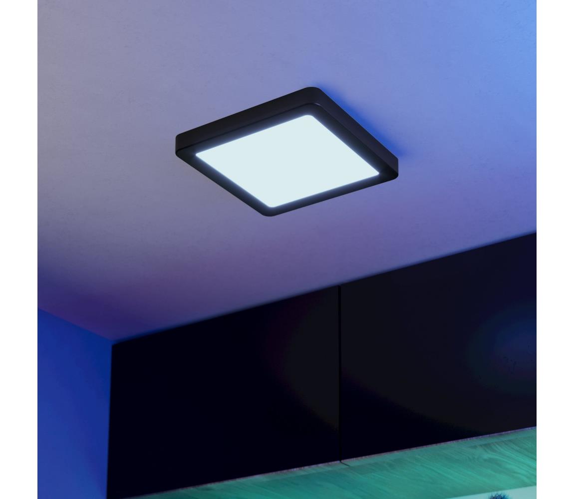 Eglo 901374-LED RGBW Stmievateľné dymové stropné svietidlo FUEVA-Z LED/10,5W/230V 22x22cm IP44 čierna 901374