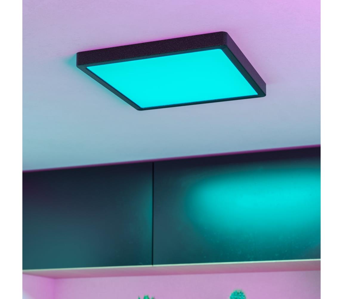 Eglo 901375 -LED RGBW stmievateľné kúpeľňové stropné svietidlo FUEVA-Z LED/13,5W/230V 29,5cm IP44 čierna 901375