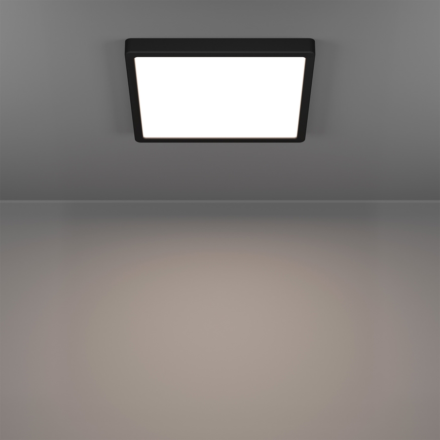 Eglo - LED RGBW stmievateľné kúpeľňové stropné svietidlo LED/13,5W/230V 2700-6500K 29,5x29,5 cm IP44 čierna