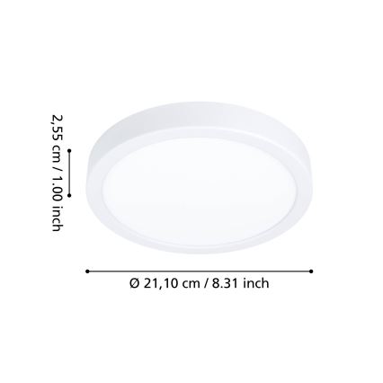 Eglo - LED RGBW Stmievateľné kúpeľňové stropné svietidlo LED/11,2W/230V 2700-6500K pr. 21,1 cm IP44 biela