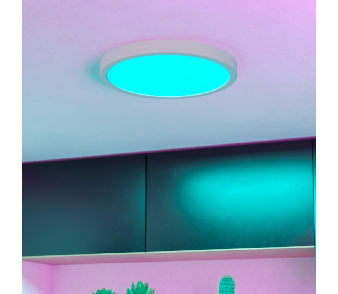 Eglo 901377 - LED RGBW stmievateľné dymové stropné svietidlo FUEVA-Z LED/14,3W/230V 27,8cm IP44 biela 901377
