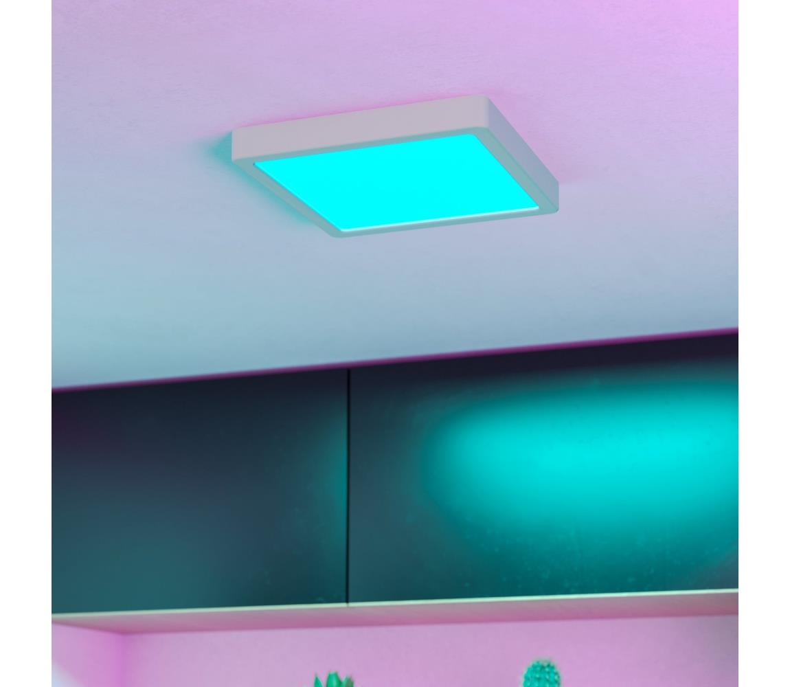 Eglo 901378 - LED RGBW stmievateľné dymové stropné svietidlo FUEVA-Z LED/10,5W/230V 22x22cm IP44 biela 901378