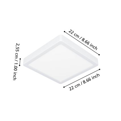 Eglo - LED RGBW stmievateľné kúpeľňové stropné svietidlo LED/10,5W/230V 2700-6500K 22x22 cm IP44 biela